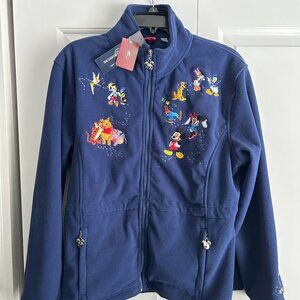 VINTAGE Disney Bradford Exchange Jacket Women’s Blue Embroidered Fleece (LARGE)